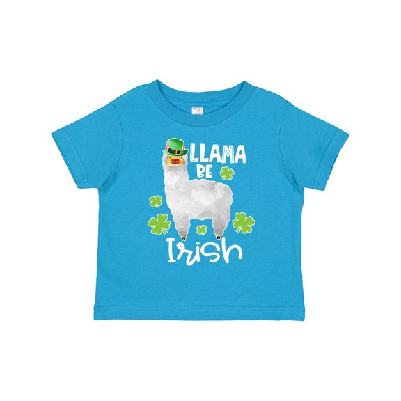 Inktastic St. Patrick's Day Llama Be Irish with Green Shamrocks Boys or Girls Toddler T-Shirt