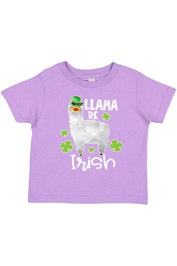 St. Patrick's Day Llama Be Irish with Green Shamrocks Boys or Girls Toddler T-Shirt
