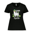 thumbnail image 1 of Inktastic St. Patrick's Day Llama Be Irish with Green Shamrocks Women's Plus Size T-Shirt, 1 of 5