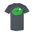 thumbnail image 1 of Inktastic St. Patrick's Day Lucky Lips with White Shamrock T-Shirt, 1 of 5