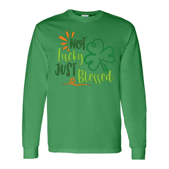Inktastic St. Patrick's Day Not Lucky Just Blessed with Clover Long Sleeve T-Shirt