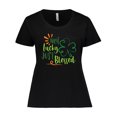 thumbnail image 1 of Inktastic St. Patrick's Day Not Lucky Just Blessed with Clover Women's Plus Size T-Shirt, 1 of 5
