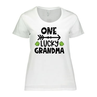 Inktastic St. Patrick's Day One Lucky Grandma with Shamrocks Women's Plus Size T-Shirt