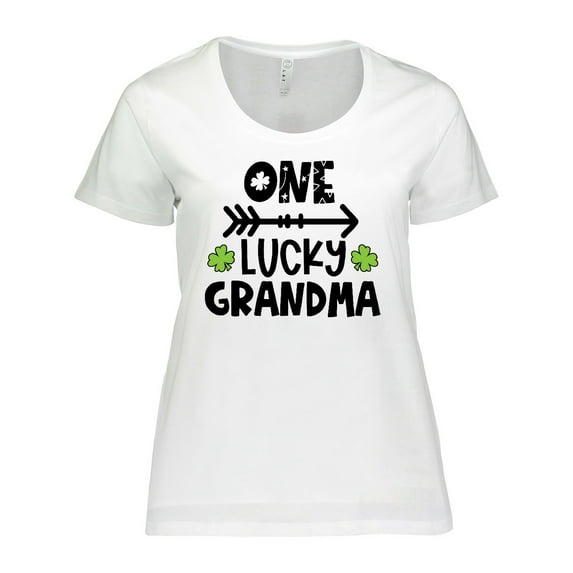 Inktastic St. Patrick's Day One Lucky Grandma with Shamrocks Women's Plus Size T-Shirt