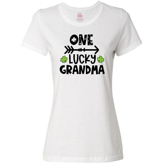 Inktastic St. Patrick's Day One Lucky Grandma with Shamrocks Women's T-Shirt