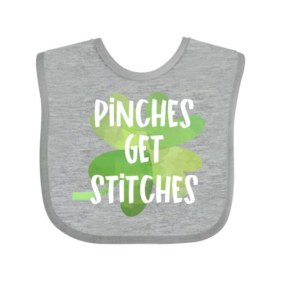 Inktastic St. Patrick's Day Pinches Get Stitches Boys or Girls Baby Bib