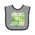 thumbnail image 1 of Inktastic St. Patrick's Day Pinches Get Stitches Boys or Girls Baby Bib, 1 of 4