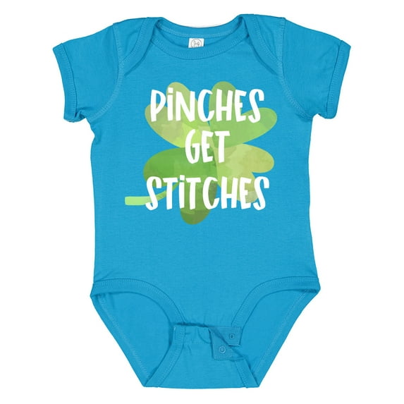 Inktastic St. Patrick's Day Pinches Get Stitches Boys or Girls Baby Bodysuit