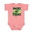 thumbnail image 1 of Inktastic St. Patrick's Day Pinches Get Stitches Shamrocks Boys or Girls Baby Bodysuit, 1 of 5