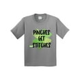 thumbnail image 1 of Inktastic St. Patrick's Day Pinches Get Stitches Shamrocks Youth T-Shirt, 1 of 5