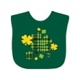 thumbnail image 1 of Inktastic St. Patrick's Day Plaid Green and Yellow Shamrocks Boys or Girls Baby Bib, 1 of 4