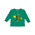thumbnail image 1 of Inktastic St. Patrick's Day Plaid Green and Yellow Shamrocks Boys or Girls Long Sleeve Toddler T-Shirt, 1 of 5