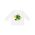thumbnail image 1 of Inktastic St. Patrick's Day Plaid Green and Yellow Shamrocks Boys or Girls Long Sleeve Toddler T-Shirt, 1 of 5