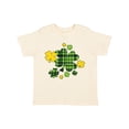 thumbnail image 1 of Inktastic St. Patrick's Day Plaid Green and Yellow Shamrocks Boys or Girls Toddler T-Shirt, 1 of 5