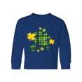 thumbnail image 1 of Inktastic St. Patrick's Day Plaid Green and Yellow Shamrocks Long Sleeve Youth T-Shirt, 1 of 5