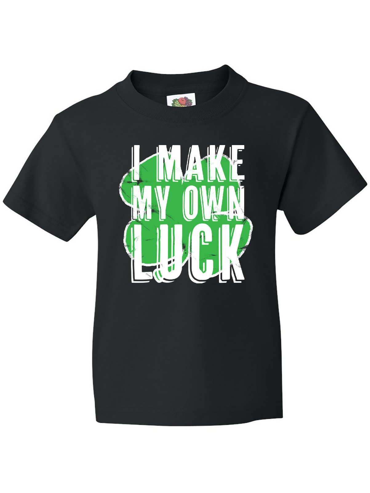 Inktastic St. Patrick's Day Shamrock Logo Weathered I Make My Own Luck! Youth T-Shirt - image 1 of 4