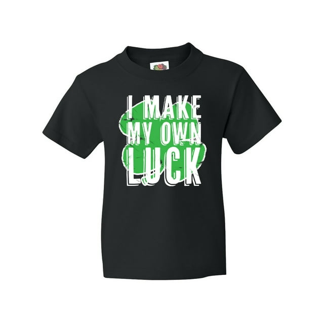 Inktastic St. Patrick's Day Shamrock Logo Weathered I Make My Own Luck! Youth T-Shirt