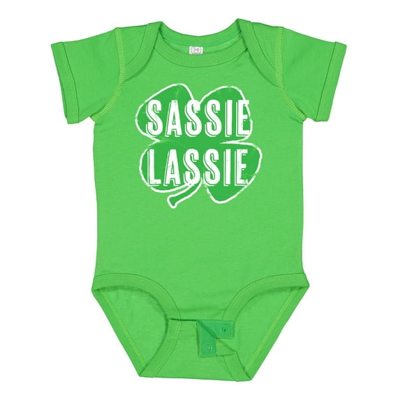 Inktastic St. Patrick's Day Shamrock Logo Weathered Sassie Lassie Boys or Girls Baby Bodysuit