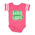 thumbnail image 1 of Inktastic St. Patrick's Day Shamrock Logo Weathered Sassie Lassie Boys or Girls Baby Bodysuit, 1 of 5
