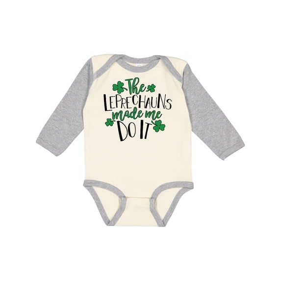 Inktastic St. Patrick's Day The Leprechauns Made me Do It Boys or Girls Long Sleeve Baby Bodysuit