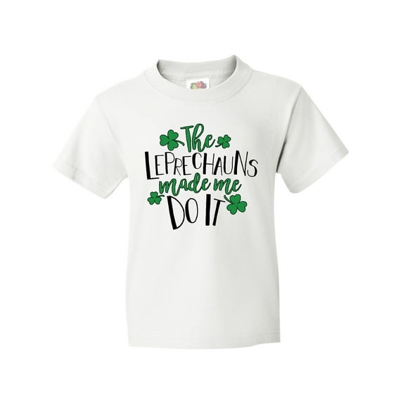 Inktastic St. Patrick's Day The Leprechauns Made me Do It Youth T-Shirt