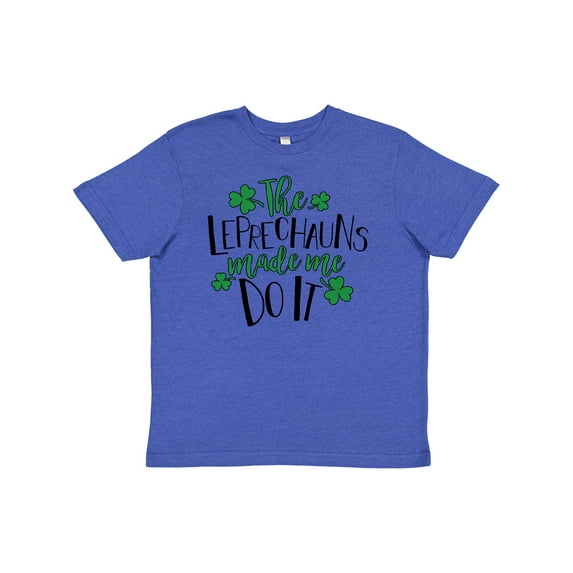 Inktastic St. Patrick's Day The Leprechauns Made me Do It Youth T-Shirt