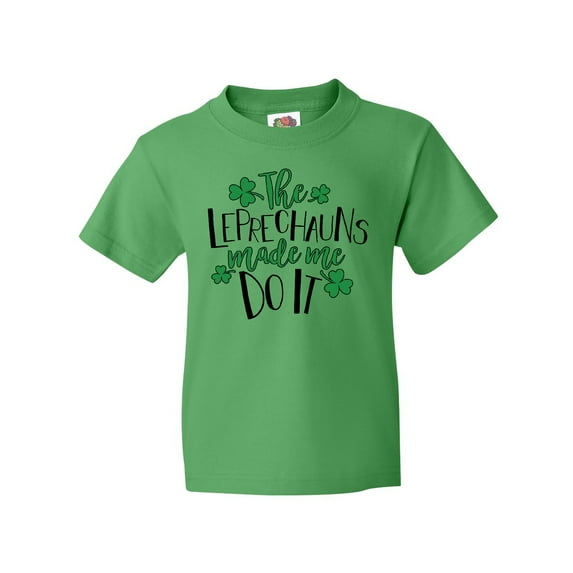 Inktastic St. Patrick's Day The Leprechauns Made me Do It Youth T-Shirt