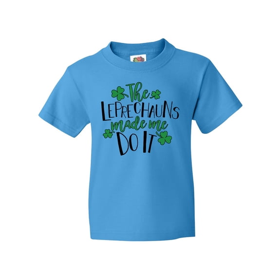 Inktastic St. Patrick's Day The Leprechauns Made me Do It Youth T-Shirt