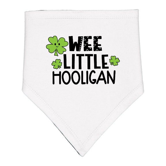 Inktastic St. Patrick's Day Wee Little Hooligan with Clovers Baby Bandana Bib