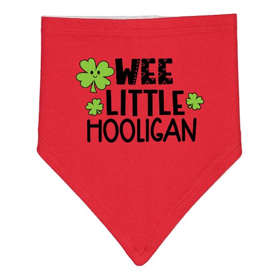Inktastic St. Patrick's Day Wee Little Hooligan with Clovers Baby Bandana Bib