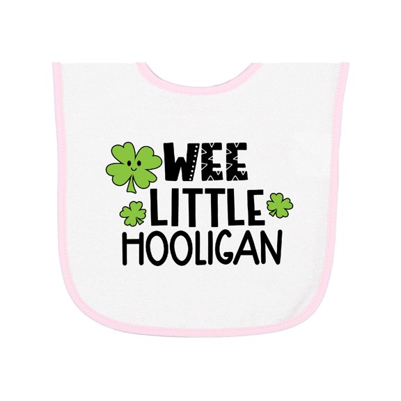 Inktastic St. Patrick's Day Wee Little Hooligan with Clovers Baby Terry Cloth Bib