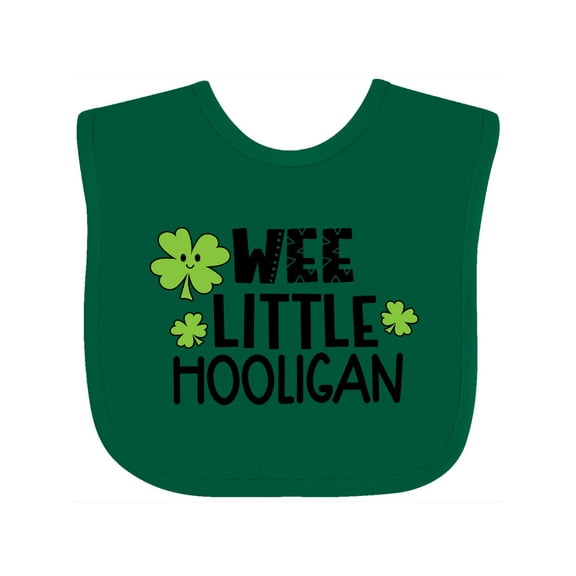 Inktastic St. Patrick's Day Wee Little Hooligan with Clovers Boys or Girls Baby Bib