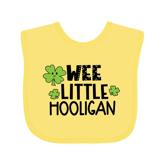 Inktastic St. Patrick's Day Wee Little Hooligan with Clovers Boys or Girls Baby Bib