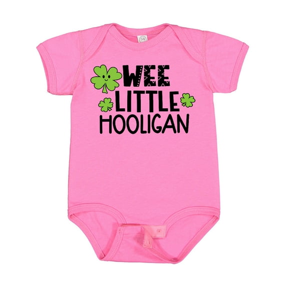 Inktastic St. Patrick's Day Wee Little Hooligan with Clovers Boys or Girls Baby Bodysuit