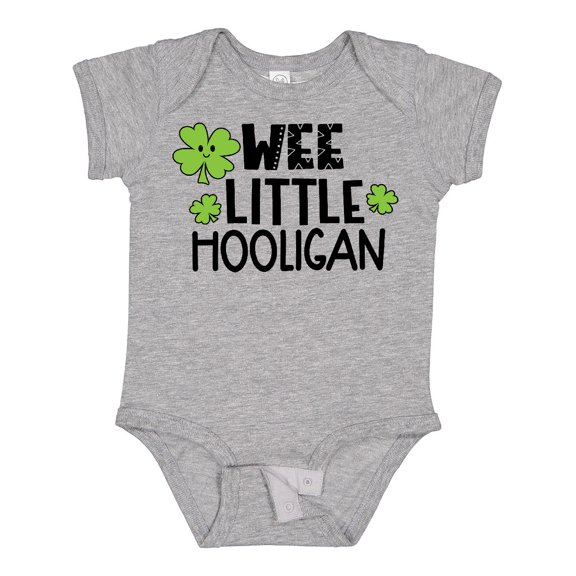 Inktastic St. Patrick's Day Wee Little Hooligan with Clovers Boys or Girls Baby Bodysuit