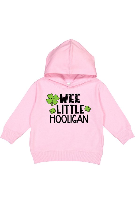 St. Patrick's Day Wee Little Hooligan with Clovers Toddler Hoodie