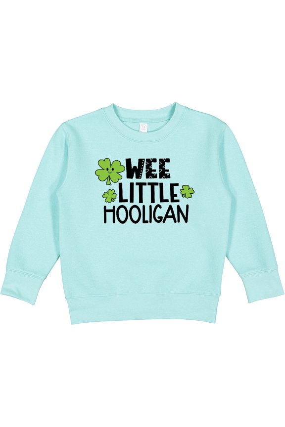 St. Patrick's Day Wee Little Hooligan with Clovers Toddler Sweatshirt