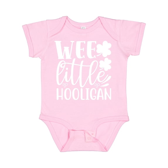 Inktastic St. Patrick's Day Wee Little Hooligan with Shamrocks Boys or Girls Baby Bodysuit