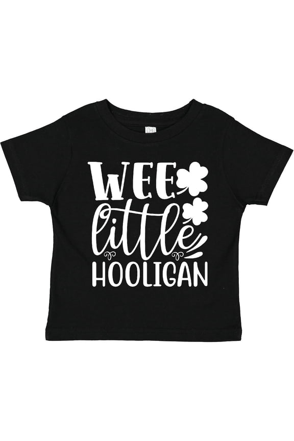 St. Patrick's Day Wee Little Hooligan with Shamrocks Boys or Girls Toddler T-Shirt