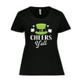 thumbnail image 1 of Inktastic St Patricks Day Cheers Yall with Shamrocks Women's Plus Size T-Shirt, 1 of 5