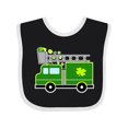 thumbnail image 1 of Inktastic St. Patricks Day Fire Truck in Green with Shamrocks Boys or Girls Baby Bib, 1 of 4