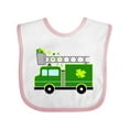 thumbnail image 1 of Inktastic St. Patricks Day Fire Truck in Green with Shamrocks Boys or Girls Baby Bib, 1 of 4