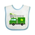 thumbnail image 1 of Inktastic St. Patricks Day Fire Truck in Green with Shamrocks Boys or Girls Baby Bib, 1 of 4