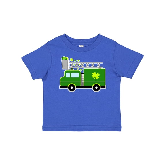Inktastic St. Patricks Day Fire Truck in Green with Shamrocks Boys or Girls Baby T-Shirt