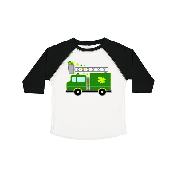 Inktastic St. Patricks Day Fire Truck in Green with Shamrocks Boys or Girls Toddler T-Shirt