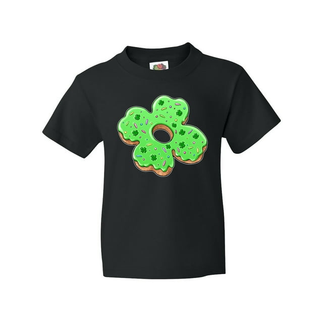 Inktastic St. Patricks Day Four Leaf Clover Donut with Sprinkles Youth T-Shirt