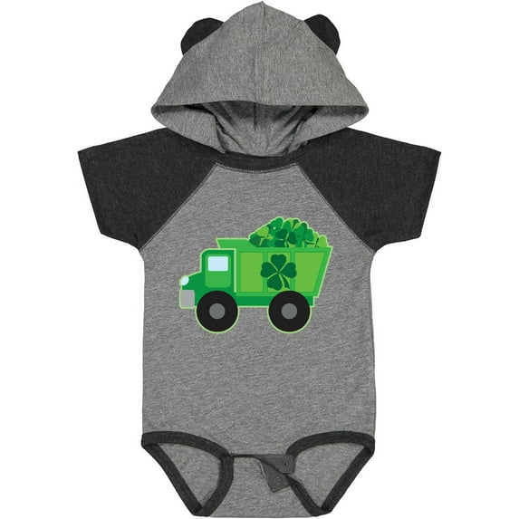 Inktastic St Patricks Day Irish Clover Dump Truck Childs Boys Baby Bodysuit