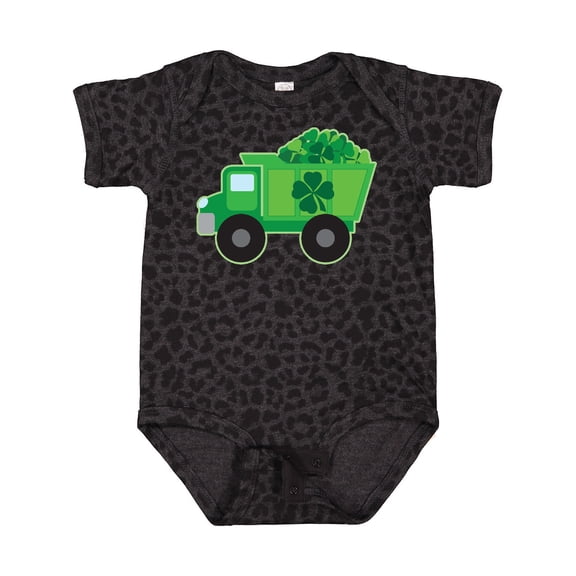 Inktastic St Patricks Day Irish Clover Dump Truck Childs Boys Baby Bodysuit