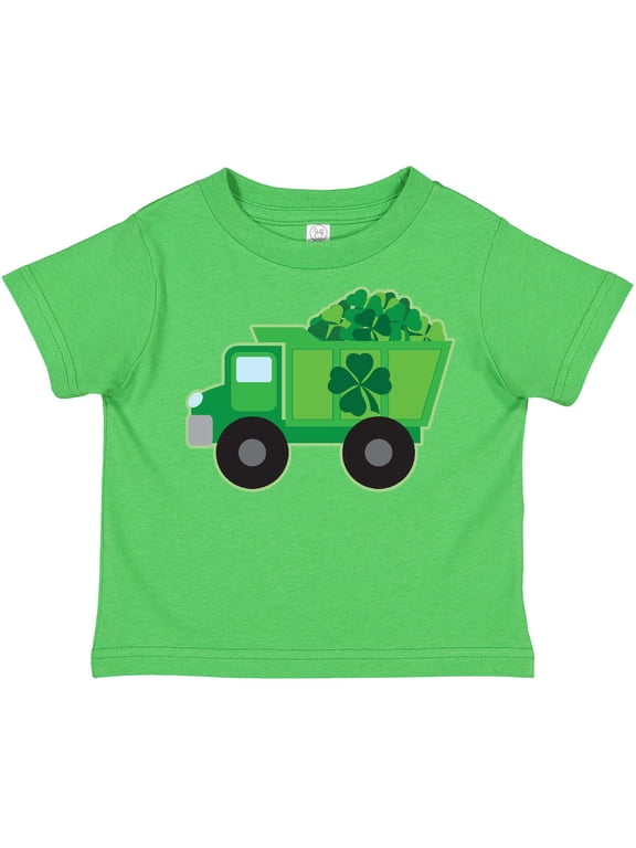 St Patricks Day Irish Clover Dump Truck Childs Boys Toddler T-Shirt