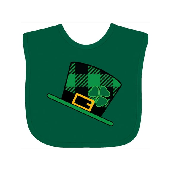Inktastic St Patricks Day Irish Green Buffalo Plaid Boys or Girls Baby Bib